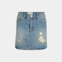 Jupe courte droite Juice Destroy coton denim Bleu Zadig&Voltaire