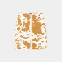 Jupe courte droite imprimé vache Beige Obey