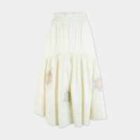 Jupe longue Violette broderie coton Blanc Sea New York