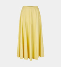 Jupe longue évasée enduite zip Jaune MM6 Maison Margiela
