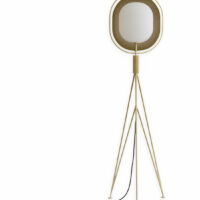 Lampadaire Pearl acier plaqué blanc/doré H140 cm Jaune 101 Copenhagen