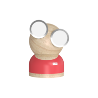 Lampe Mr Watt Goggle en bois rouge LED 5W Rouge DesignNest