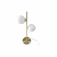 Lampe à poser Edmond 2 lumières blanc et doré L27 x P17 x H53 cm Blanc Opjet