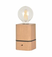 Lampe à poser carrée Wood bois naturel Marron Corep