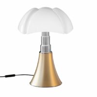 Lampe de table medium Pipistrello laiton satiné H50 à 62 cm Jaune Martinelli Luce