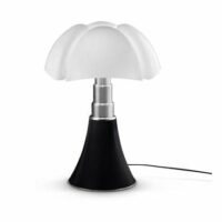 Lampe medium PIPISTRELLO Inox/Résine Noir/Blanc 9W LED H50-62 cm Noir Martinelli Luce