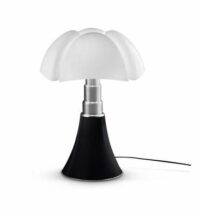 Lampe medium PIPISTRELLO Inox/Résine Noir/Blanc 9W LED H50-62 cm Noir Martinelli Luce
