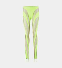 Legging fuseau découpe taille haute Jaune Mugler