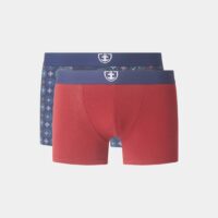 Lot de 2 boxers signature coton biologique stretch Bleu Mariner