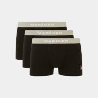 Lot de 3 boxers coton bio extensible Noir Mariner