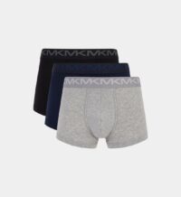 Lot de 3 boxers signature coton stretch unis Noir Michael Kors