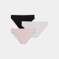 Lot de 3 culottes en coton Noir Petit Bateau