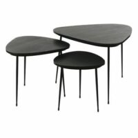 Lot de 3 tables en bois et en métal AXIO Noir Pomax