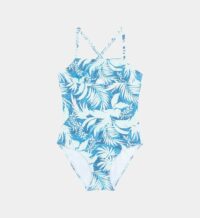 Maillot de bain 1 pièce à imrpimé feuilles de palmier Bleu Rip Curl