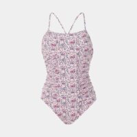 Maillot de bain 1 pièce fleuri Rose Ganni