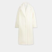 Manteau Maria long ample effet fourrure teddy bear Blanc Stand Studio