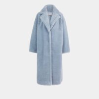 Manteau Maria long ample effet fourrure teddy bear Bleu Stand Studio