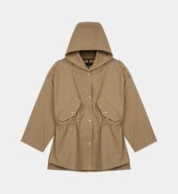 Manteau ample à capuche Gangzyum mi-long Beige Maje