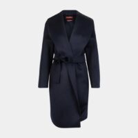 Manteau court tube Lallo laine et cachemire Bleu Studio Max Mara