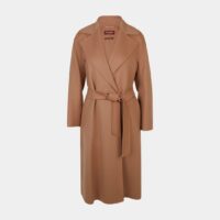 Manteau droit Cles laine vierge mélangée Marron Studio Max Mara