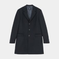 Manteau droit Tancrede en laine mélangée Bleu Balibaris