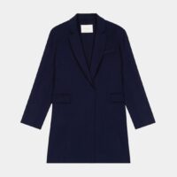 Manteau en double face laine Galami Bleu Maje