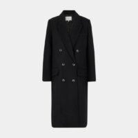 Manteau long droit Chantal Noir Gestuz