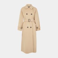 Manteau long droit Potente laine vierge mélangé Beige Weekend Max Mara