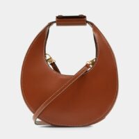 Mini sac besace rigide Moon cuir Marron Staud