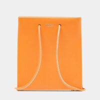 Mini sac cabas Longstrap cuir Orange Medea