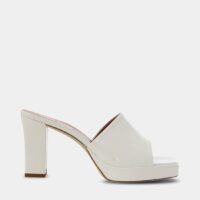 Mules en cuir talon Blanc Paris Texas