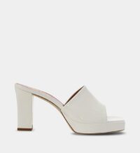 Mules en cuir talon Blanc Paris Texas