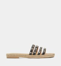 Mules plates Morgan clous cuir et corde Noir Maypol