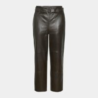 Pantalon droit StoriaGZ HW court en cuir Marron Gestuz