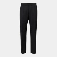 Pantalon droit fluide satiné Noir Dries Van Noten