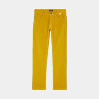 Pantalon droit milleraies coton mélangé Jaune IL GUFO