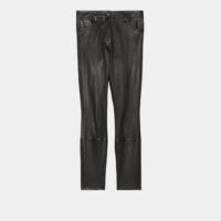 Pantalon taille haute cuir Noir Theory