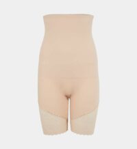 Panty gainant taille haute microfibre et dentelle Beige Simone Perele