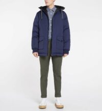 Parka Bruce réversible mi longue droite rembourrée capuche Bleu Dualist
