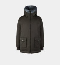 Parka Bruce réversible mi longue droite rembourrée capuche Noir Dualist