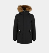 Parka Edward mi-longue déperlante capuche fourrure véritable Noir Mackage