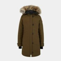 Parka Lorette cintrée courte capuche fourrure véritable Vert Canada Goose