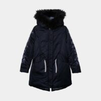 Parka cintrée capuche doublure fausse fourrure Bleu Catimini