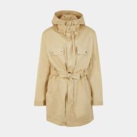 Parka droite mi-longue coton capuche ceinture Beige Craig Green