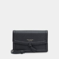 Petit sac besace Knott cuir grainé Noir Kate Spade New York