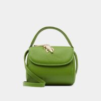 Petit sac besace style boîte Baby Abag cuir grainé Vert Amélie Pichard