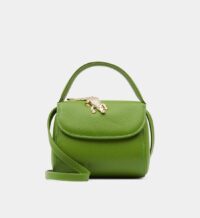 Petit sac besace style boîte Baby Abag cuir grainé Vert Amélie Pichard