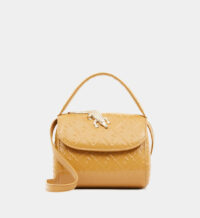 Petit sac besace style boîte Baby Abag monogramme cuir Beige Amélie Pichard