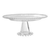 Plat sur pied Perloa en verre Blanc Côté Table