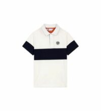 Polo Roland-Garros en coton avec bande garçon - écru Beige Roland Garros